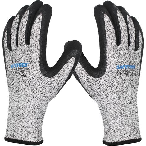 Gants de protection résistants aux coupures, Gants résistants aux coupures HPPE, pour boucher, cuisine, ouverture d'huîtres, découpe de viande, sculpture sur bois et jardin (1, 9/L) (1/5)