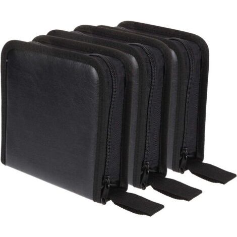 BUNTHAUS Pack de 3 CD Organisateurs, Noir, 16 x 15.5x4.5cm