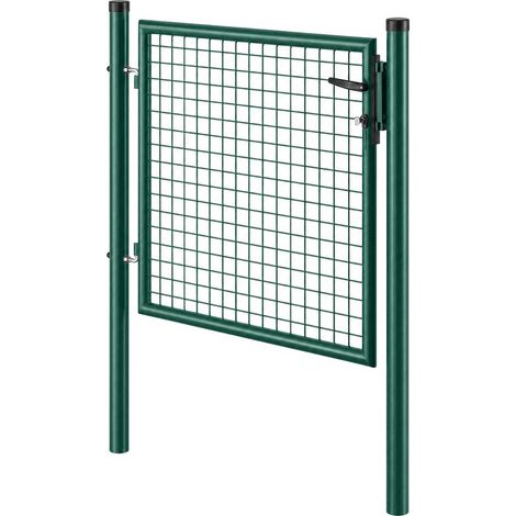 Songmics – Portillon grillagé en acier galvanisé 106 x 90 cm – Serrure intégrée – Résistant aux intempéries – Installation rapide – Vert (1/5)