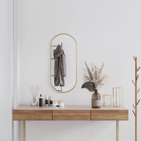 Miroir mural,Miroir déco Doré 80x35 cm Ovale CFW13119 (1/5)