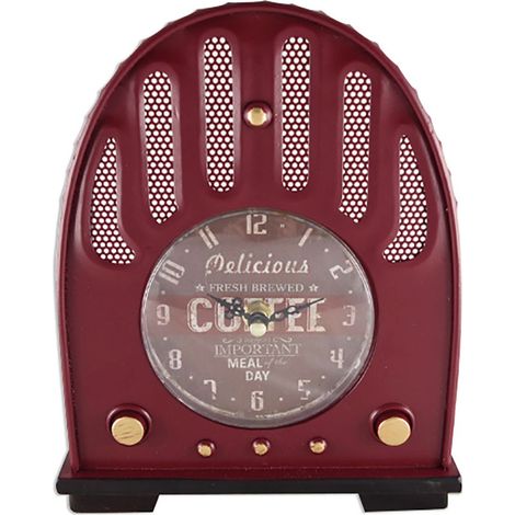 Pendule métal en forme Transistor - Rouge