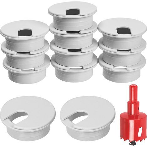11pcs passe-câbles,scie cloche 35mm,plastique abs,bureau,organisation câbles (1/5)