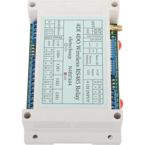 Module relais émetteur-récepteur sans fil RS485 4 canaux 4DI-DO 433M 24 V (1/5)