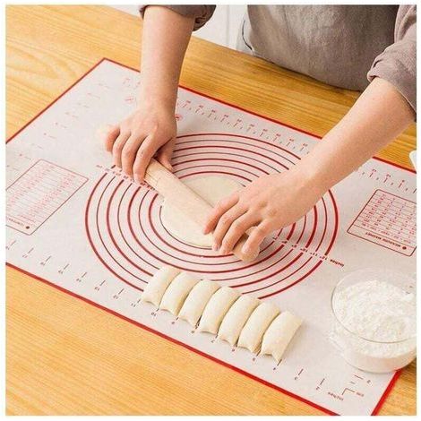 pair Tapis de cuisson en silicone antiadhésif réutilisable, tapis de pâtisserie pour pâte fondante, convient pour tapis de cuisson en silicone, tapis de comptoir, tapis à rouler la pâte, tapis de base (1/4)