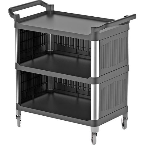 Chariot Multiservice En Plastique Avec 3 Niveaux, Sur 3 Côtés Aussi, 520X960 mm - Mastro