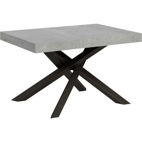 Tavolo allungabile 120/380x90 cm Volantis cemento gambe antracite
