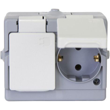presa doppia kopp 1302.4800.6 impermeabile ip44 superficie