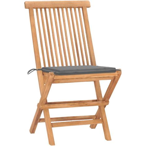 Maison Exclusive - Set da Pranzo Giardino Pieghevole 3 pz Cuscino Massello di Teak