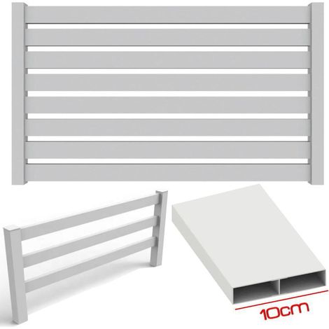 Listone doga AluMIA 100 Alluminio colore Bianco 10x180cm spessore 20mm profili per recinzioni frangivento staccionate