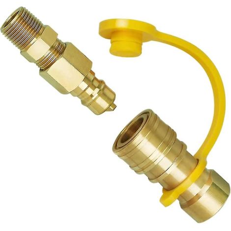 Raccord rapide pour tuyau de barbecue au propane en laiton, avec régulateur (doré) (1 pièce) (1/5)