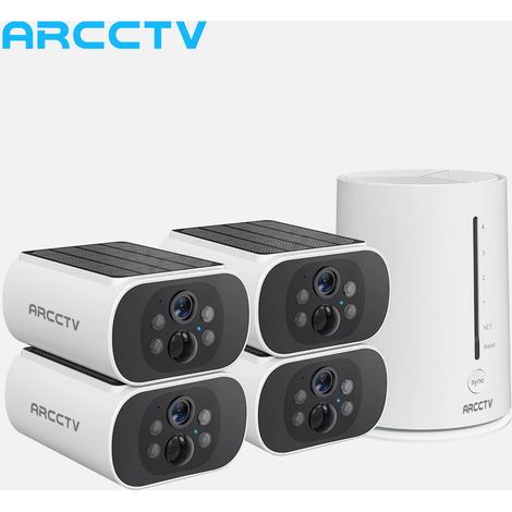 Anran – Kit caméra de surveillance sans fil – 4 caméras 4MP avec batteries solaires – Vision nocturne couleur – Détection humanoïde PIR – IP66