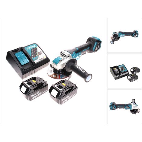 Smerigliatrice angolare a batteria Makita DGA 519 RT 18 V 125 mm Brushless X-Lock + 2x batteria ricaricabile 5,0 Ah + caricabatterie (1/5)