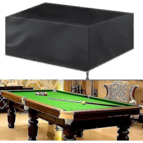 Housse de billard noire imperméable de 287 x 155 x 82 cm pour tables de 7, 8 et 9 pieds, avec cordon de serrage.