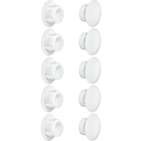 cyclingcolors 10x tappo chiusura plastica nero bianco grigio marrone mobili inserto cappuccio copriforo fori (Ø10mm/bianco RAL 9010) (1/2)