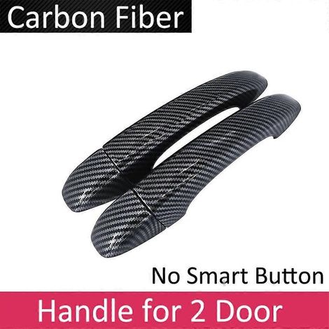 Revêtement extérieur en fibre de carbone noire pour Renault Clio Lutecia V MK5 BF 2019-2022, protection anti-salissures, accessoires auto - Sans bouton intelligent (1/5)