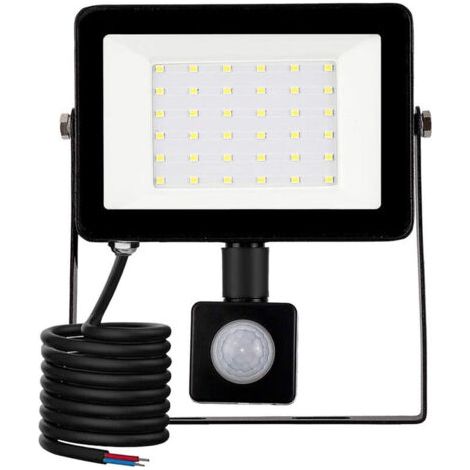Projecteur extérieur LED,30W Lumière d'extérieure à détecteur de mouvement 6500K Spot LED Extérieur,IP66 Lampe de Sécurité,pour Jardin Chantier Terrasse Garage Pelouse fête Éclairage E