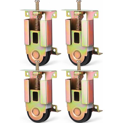 Lot De 4 Roulettes De Porte Placard : Roulettes Coulissantes Remplacement À Roulement À Billes, Pour Portes Miroir Cadre En Bois En Métal (1/5)