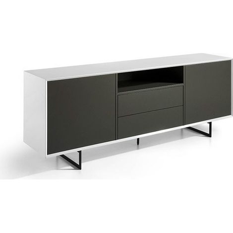 MOMMA HOME Aparador salón comedor diesño en blanco-gris, Modelo Sanoa, Medidas 200 x 45 x 74 cm (1/5)
