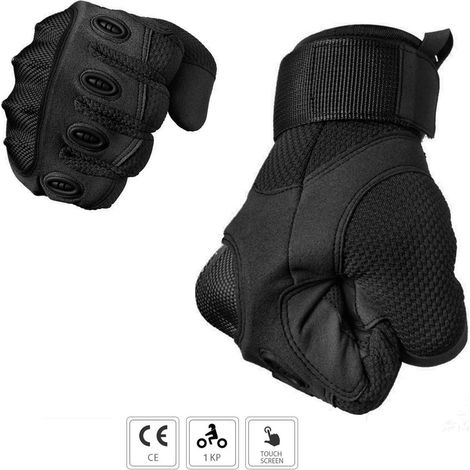 Gants Tactiques Tout Doigts - Protection Main Renforcée - Ventilation Fonctionnelle - Ajustement Poignet Velcro - Pour Moto Camping Travail - Par 1 (1/5)
