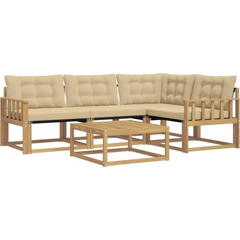 Outdoor Sofa Set 5 pcs White and Beige 79 x 79 x 37 cm vidaXL
