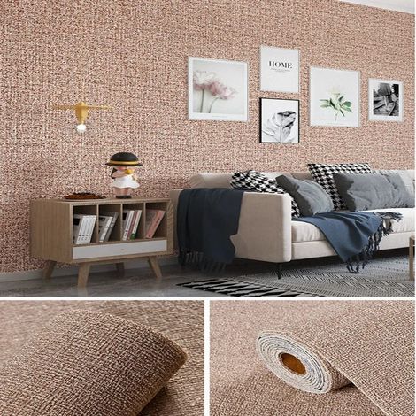 (Marron, 1000 cm x 50 cm) Papier peint/sticker mural 3D en mousse PVC autocollant, couleur unie, épais et imperméable, pour la décoration intérieure. (1/5)