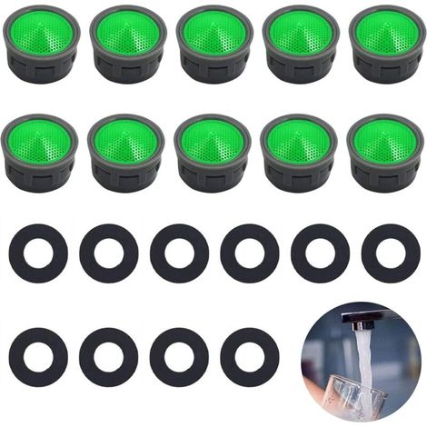 Set mit 10 Wasserhahnfiltern inklusive 10 Dichtungsringen – Durchflussbegrenzer – Badzubehör – Ersatzteile für Bad und Küche