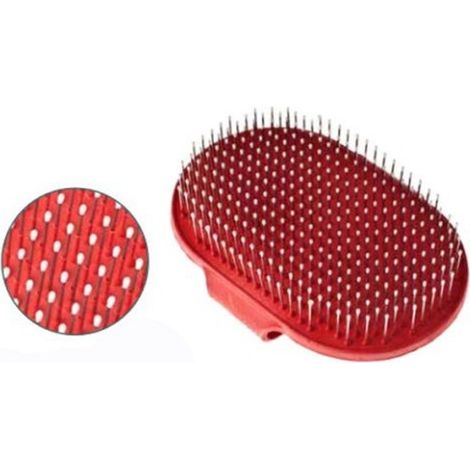 Trade Shop - Cepillo Goma Oval Palma Perro Gato Pelo Animal Masaje Peine -