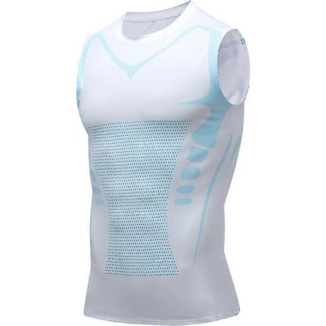 Gilet gainant ionique pour homme, sans manches, confortable et respirant, en tissu Ice-Silhouette, compatible avec les hommes pour sculpter un corps parfait.