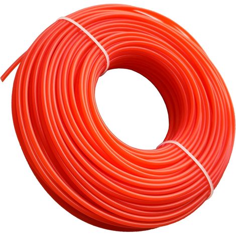 Fil Coupe Bordures 3,0 mm Diamètre pour Débroussailleuse 50m Bobine de Nylon Rond Tondeuses à Gazon, Remplacement Haute Qualité, Orange. - (1/5)
