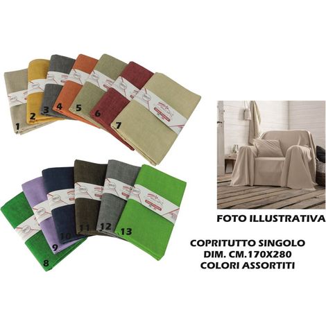 Gran foulard copritutto singolo 170 x 280 cm cotone  made in italy 