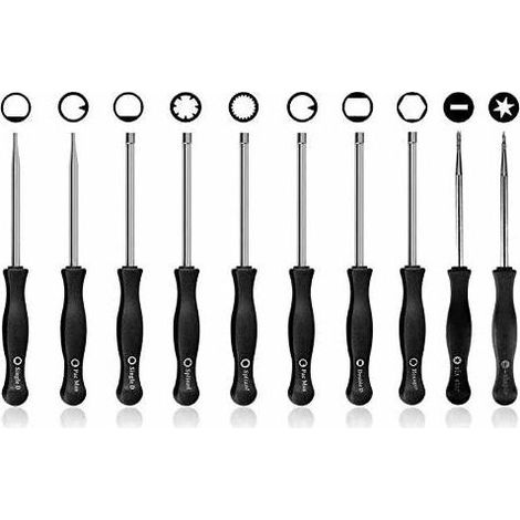 royaluxe - Lot de 10 tournevis de réglage de carburateur pour réparation de moteur de nettoyage de carburateur s'adapte à la plupart des moteurs à 2 cycles (tournevis de 10 pièces avec boîte et aiguil (1/4)