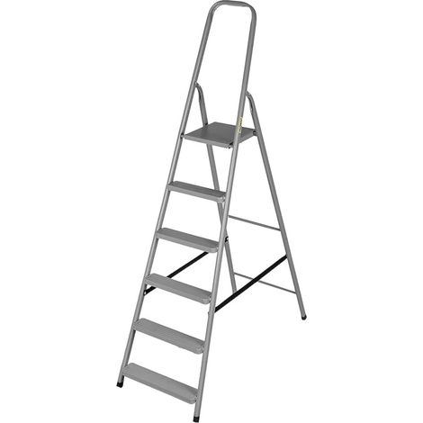 Drabest Scaletta Per Casa In Acciaio Con Finitura Verniciata A Polvere E Piattaforma A 6 Gradini – 125 Kg (1/4)