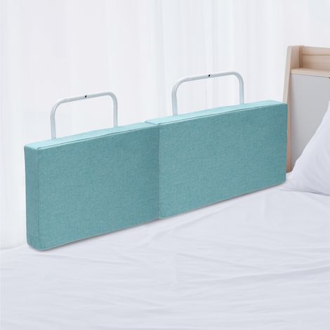 Randaco Bettgitter für Kinder, Bettschutzgitter 5-Loch Höhenverstellbar, Babybettzaun, Weich Perlbaumwolle, Rausfallschutz Bett Bettgitter mit Austauschbarer Stoffbezug Gray ,2 x 60 cm (1/5)