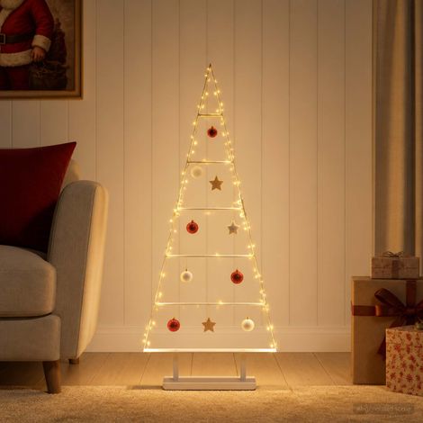 vidaXL Árbol de Navidad de metal KUOPIO 90 cm Acero Blanco (1/5)
