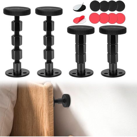 4 Pièces Épaissie Anti-Shake Bed Frame 30-110mm, Cale de Lit Réglables Murales, Support de Lit Poutre Centrale pour Lits, Canapés, Tables (1/5)