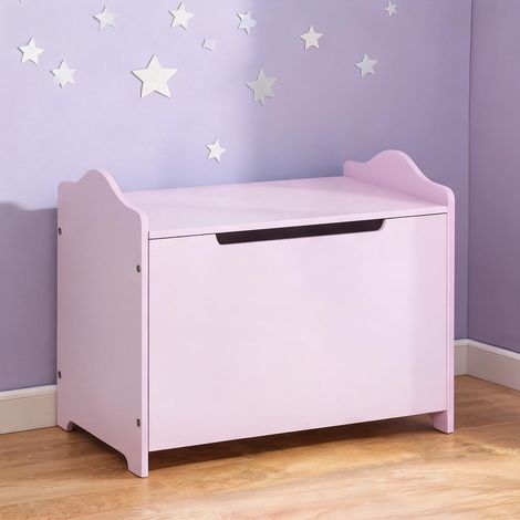 Coffre de rangement MDF rose 60 x 40 x 48 cm avec vérin en MDF (1/5)