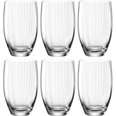 Lot de 6 verres à eau, lavables au lave-vaisselle, en verre, à jus, 460 ml, transparents (1/5)