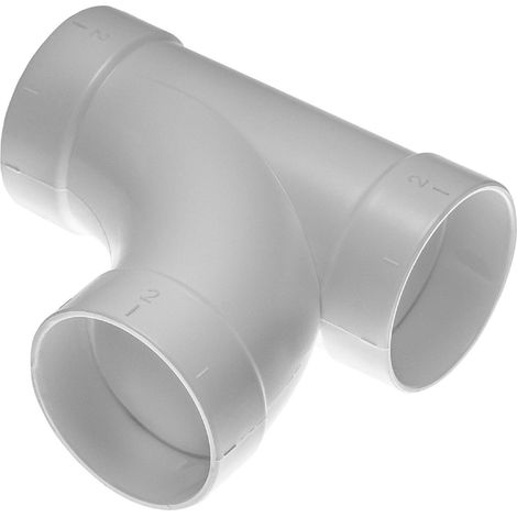 Vhbw – Raccord T en PVC pour aspiration centrale 50.8 mm – Connexion intérieure – Cintrage 90° – Système de tubes ronds 2'' – Installation facile (1/3)