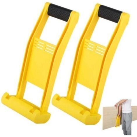 Ensemble de 2 outils de déplacement de plaques de plâtre, poignée en plastique, outil de déplacement de panneaux, capacité de charge de 80 kg, outil de levage de contreplaqué antidérapant (1/4)