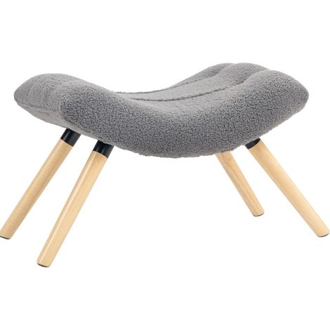Pouf poggiapiedi imbottito in poliestere, 67 x 45 x 38 cm, grigio scuro HAVRYA (1/5)