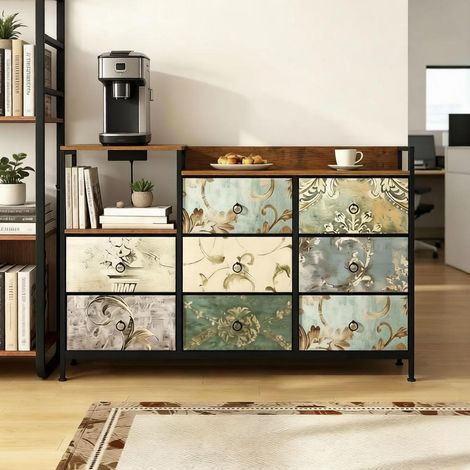 Kommode mit 8 Schubladen, USB und Steckdosen 132x88x29 OKMYHOME (1/5)