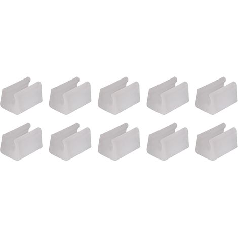 11mm Dia Fixation Plastique Meuble Pied Patin 20pcs U-Forme Blanc (1/5)