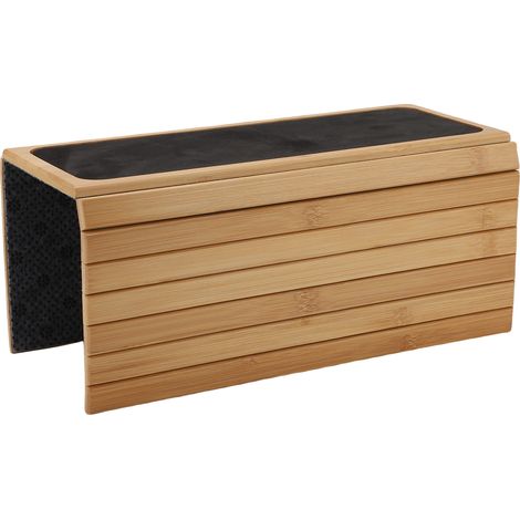 Plateau pour accoudoir canapé pliable en bambou antidérapant universel support téléphone pour télécommande en-cas 41x34 cm 1 pc (1/5)