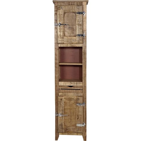 Colonne de salle de bain industrielle en bois de manguier massif naturel laqué Galaxie