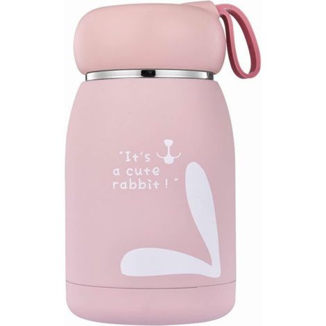 Mini tazza da viaggio da 320 ml (10,8 oz) per bevande calde e fredde, tazza termica, bottiglia termica rosa