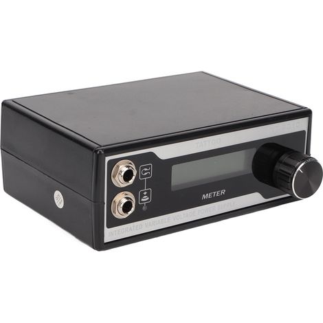 Kit d'alimentation pour tatouage 60-250 V avec écran LED numérique, affichage de la tension en temps réel, pédale et câble à clip (prise UE). (1/5)