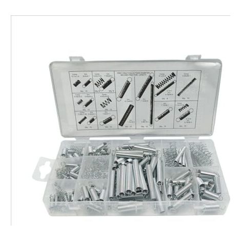 200 molle di compressione ed estensioni, molle di tensione in acciaio assortite, perni a molla di tensione e pressione con scatola di immagazzinaggio (1/4)