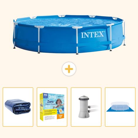 Intex Piscine Tubulaire Ronde - 366x76 cm - 5-pièces SCB8 (1/5)