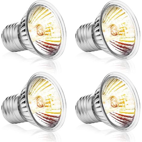 Lampe chauffante, lampe chauffante pour tortues, lot de 4 lampes chauffantes UVA 50 W pour reptiles - Idéale pour un usage quotidien, sa conception ergonomique assure un confort optimal... (1/5)