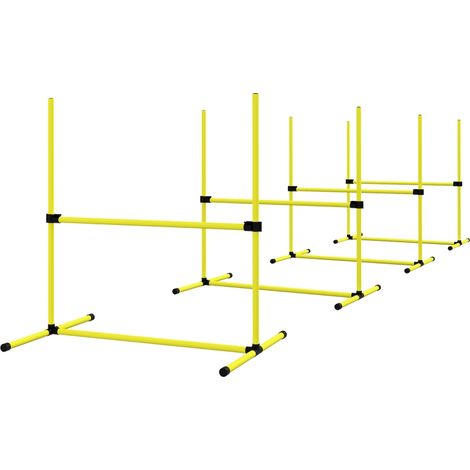 Ensemble Agility Canin, pour maison et usage quotidien, Jaune, robuste, Sac de transport, Poteaux Haies / Slamon / Poteaux de sol